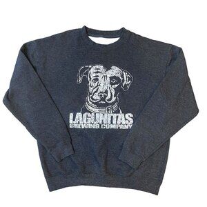 Lagunitas Brewing Sweatshirt Graphic Print Dog Size Large Gray Crewneck